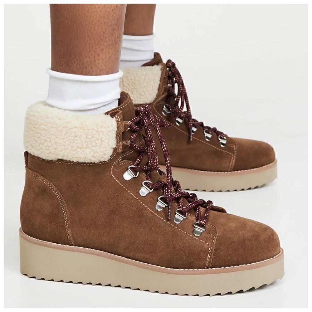 Sam Edelman Franc Lace-up Round-toe Hiker Ankle Boot TOFEE